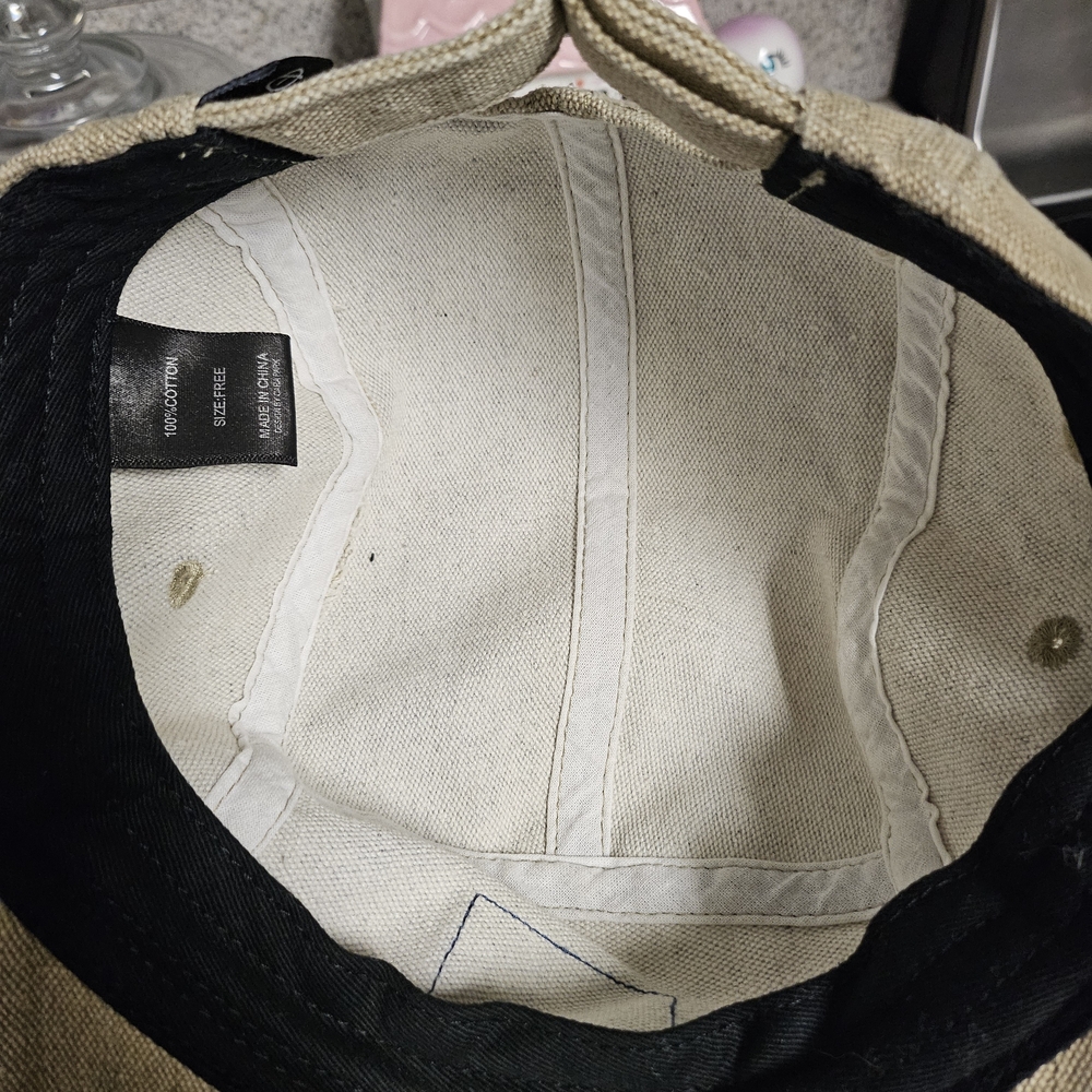 Neutral Beige Five-Panel Cap with Front Patch - Picture 7 of 9